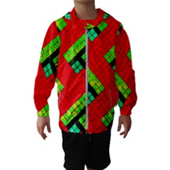 Pop Art Mosaic Kids  Hooded Windbreaker by essentialimage365