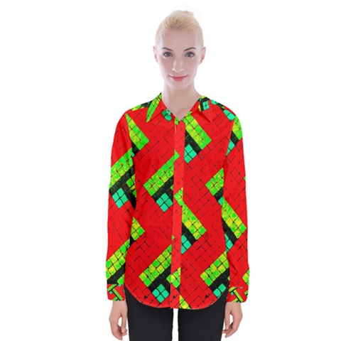 Pop Art Mosaic Womens Long Sleeve Shirt by essentialimage365