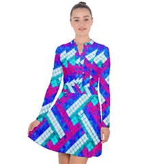 Pop Art Mosaic Long Sleeve Panel Dress by essentialimage365