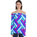 Pop Art Mosaic Off Shoulder Long Sleeve Top View1