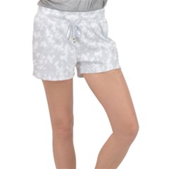 Rose White Velour Lounge Shorts by Janetaudreywilson