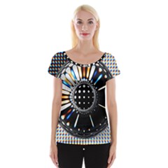 Digital Wheel Cap Sleeve Top by Sparkle