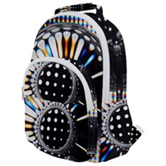 Digital Wheel Rounded Multi Pocket Backpack by Sparkle