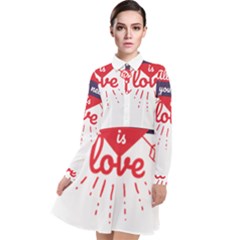 All You Need Is Love Long Sleeve Chiffon Shirt Dress by DinzDas