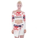 all you need is love Off Shoulder Top with Mini Skirt Set View1