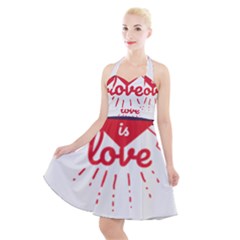 All You Need Is Love Halter Party Swing Dress  by DinzDas