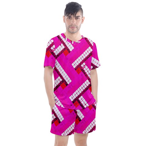 Pop Art Mosaic Men s Mesh Tee And Shorts Set by essentialimage365