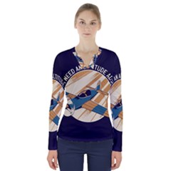 Airplane - I Need Altitude Adjustement V-neck Long Sleeve Top by DinzDas