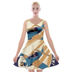 Airplane - I Need Altitude Adjustement Velvet Skater Dress by DinzDas