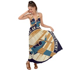 Airplane - I Need Altitude Adjustement Backless Maxi Beach Dress by DinzDas