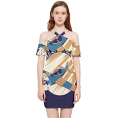 Airplane - I Need Altitude Adjustement Shoulder Frill Bodycon Summer Dress by DinzDas