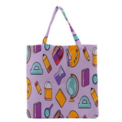 Back To School And Schools Out Kids Pattern Grocery Tote Bag by DinzDas