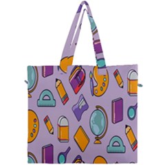 Back To School And Schools Out Kids Pattern Canvas Travel Bag by DinzDas