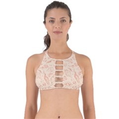 Thanksgiving Flowers And Gifts Pattern Perfectly Cut Out Bikini Top by DinzDas