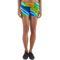 Pop Art Neon Wall Yoga Shorts by essentialimage365