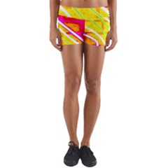 Pop Art Neon Wall Yoga Shorts by essentialimage365