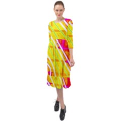 Pop Art Neon Wall Ruffle End Midi Chiffon Dress by essentialimage365