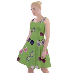 Sunglasses Funny Knee Length Skater Dress by SychEva
