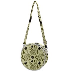 Folk Flowers Art Pattern Floral Abstract Surface Design  Seamless Pattern Crossbody Circle Bag by Eskimos