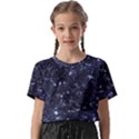 Geometric Dark Blue Abstract Print Pattern Kids  Basic Tee View1