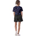 Geometric Dark Blue Abstract Print Pattern Kids  Basic Tee View2