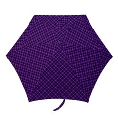 Purple, Black And Yellow Color Plaid, Retro Tartan Pattern Mini Folding Umbrellas by Casemiro