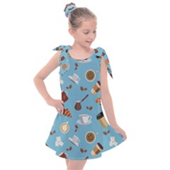 Coffee Time Kids  Tie Up Tunic Dress by SychEva