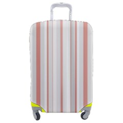 Salmon And Grey Linear Design Luggage Cover (medium) by dflcprintsclothing