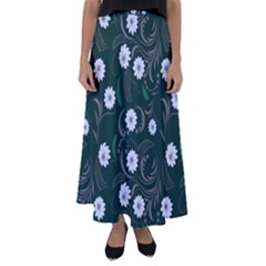 Folk Flowers Art Pattern Floral  Surface Design  Seamless Pattern Flared Maxi Skirt by Eskimos