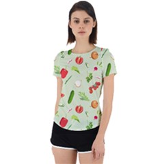 Seamless Pattern With Vegetables  Delicious Vegetables Back Cut Out Sport Tee by SychEva