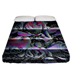 Techno Bouquet Fitted Sheet (queen Size) by MRNStudios