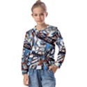 Rainbow Vortex Kids  Long Sleeve Tee with Frill  View1