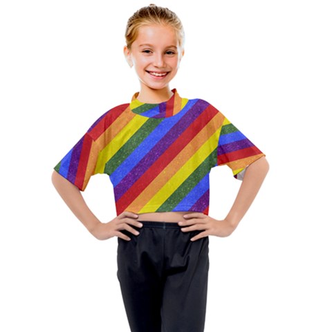 Lgbt Pride Motif Flag Pattern 1 Kids Mock Neck Tee by dflcprintsclothing