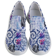 Blue Pastel Print Women s Lightweight Slip Ons by designsbymallika