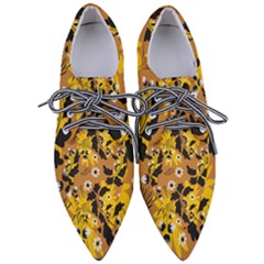 Folk Flowers Art Pattern  Pointed Oxford Shoes by Eskimos