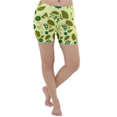Folk Flowers Art Pattern Floral  Lightweight Velour Yoga Shorts by Eskimos