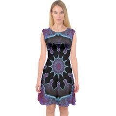 Framed Mandala Capsleeve Midi Dress by MRNStudios