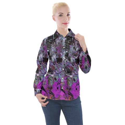 Lo-fi Hyperactivity Women s Long Sleeve Pocket Shirt by MRNStudios