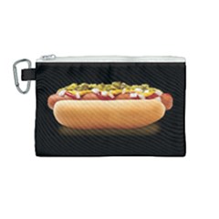 Hot Dog Canvas Cosmetic Bag (medium) by snackkingdom