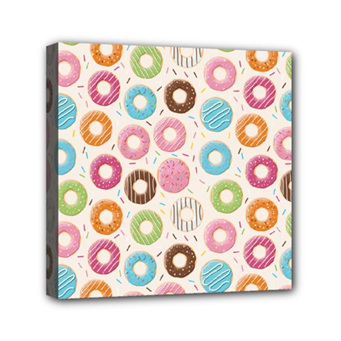 Donuts Love Mini Canvas 6  X 6  (stretched) by designsbymallika