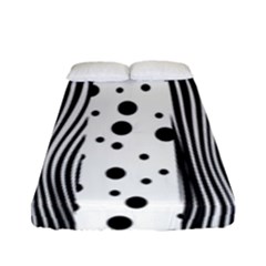 Stripes Black White Pattern Fitted Sheet (full/ Double Size) by designsbymallika