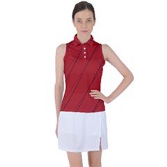 Print Cornell Red Pattern Design Women s Sleeveless Polo Tee by dflcprintsclothing