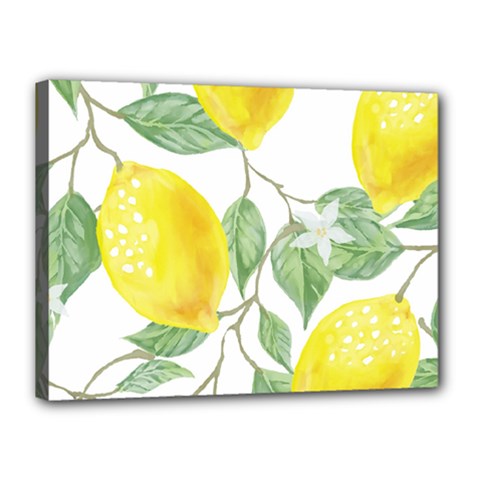 Vintage Lemons Canvas 16  X 12  (stretched) by SomethingForEveryone