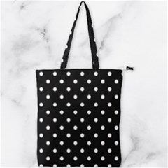 1950 Black White Dots Double Zip Up Tote Bag by SomethingForEveryone