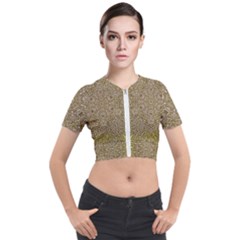 Pearls With A Beautiful Luster And A Star Of Pearls Short Sleeve Cropped Jacket by pepitasart