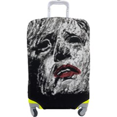 Creepy Head Sculpture Artwork Luggage Cover (large) by dflcprintsclothing