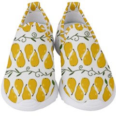 Juicy Yellow Pear Kids  Slip On Sneakers by SychEva