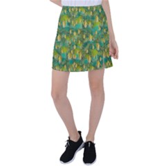 Love To The Flowers And Colors In A Beautiful Habitat Tennis Skirt by pepitasart