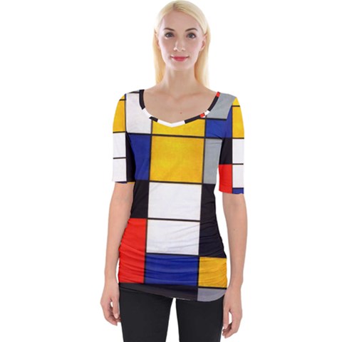 Composition A By Piet Mondrian Wide Neckline Tee by maximumstreetcouture