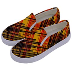 Root Humanity Orange Yellow And Black Kids  Canvas Slip Ons by WetdryvacsLair